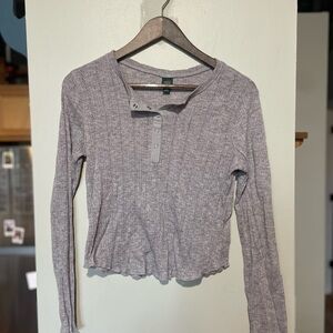 Ribbed Purplish Grey Shirt